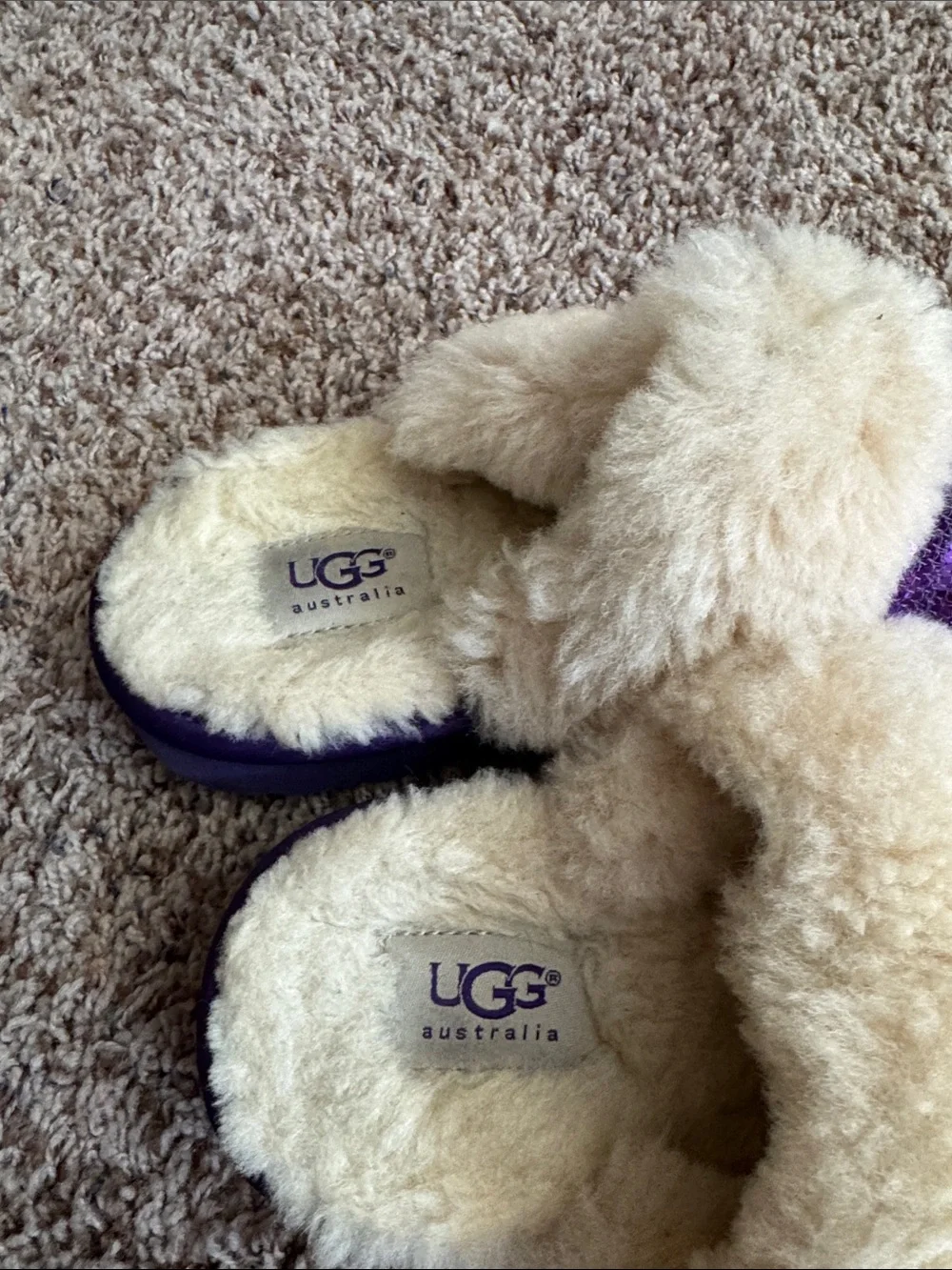 UGG Kids Purple Sequin Shearling Slippers